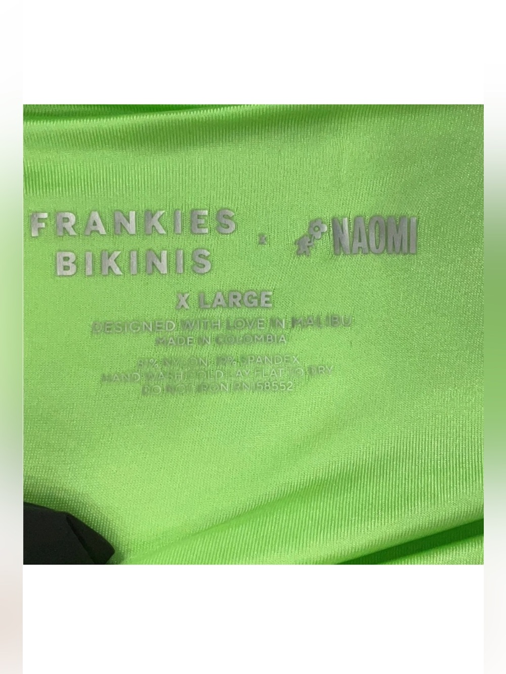 Frankies Bikinis Naomi Osaka Foxy Satin Bikini Bottoms Honeydew Green Cheeky XL - Picture 5 of 7